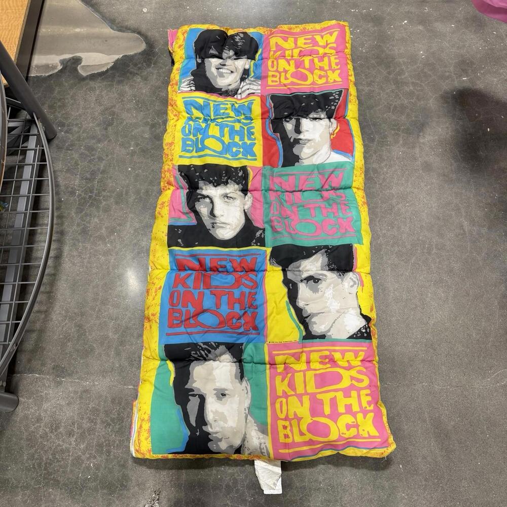 Vintage 1990 RARE New Kids On The Block Colorful Sleeping Bag NWOT